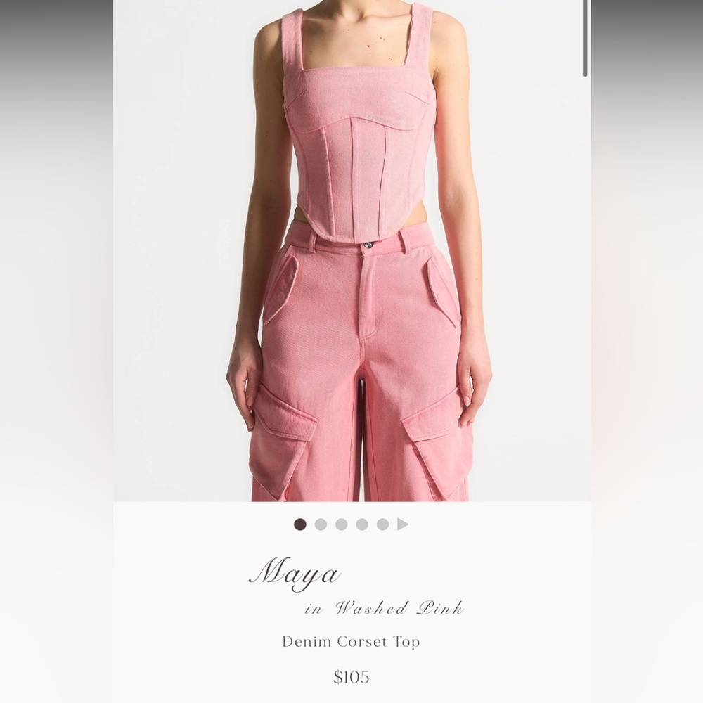 Maniere de Voir
Maya in Washed Pink
Denim Corset Top size 2, brand new with tag
